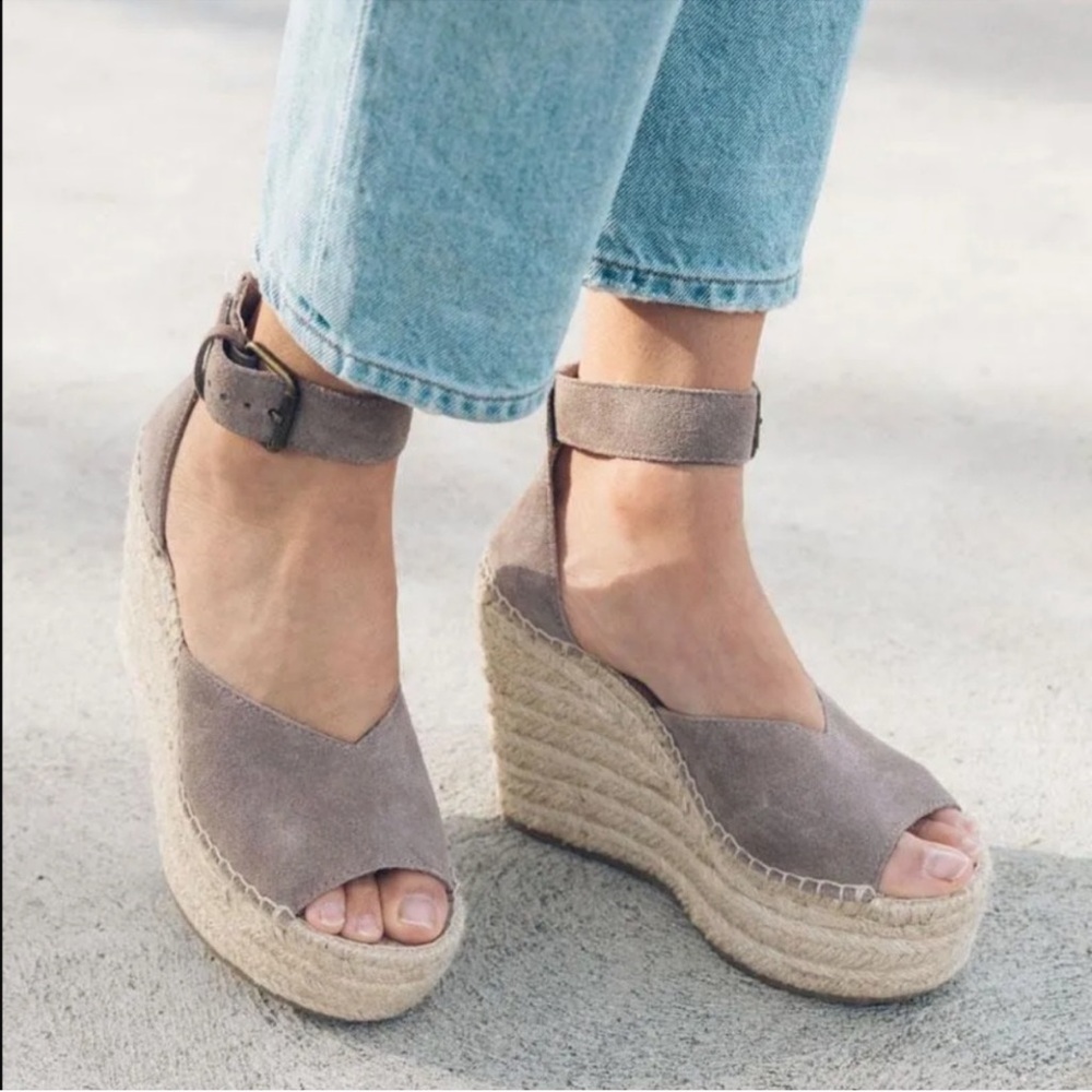 Soludos Positano Wedge - Ash (Size 5.5)